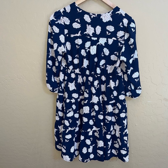 Monteau Blue Flower Patterned Mini Dress - Picture 7 of 7